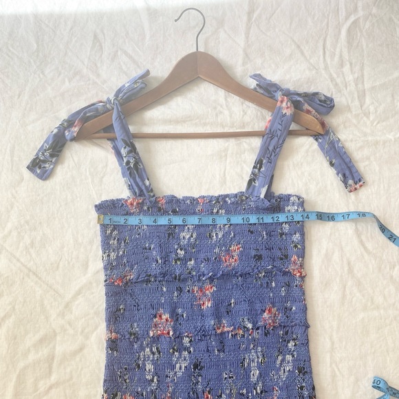 ASTR The Label Anais Floral Smocked Dress Tiered Blue - Picture 11 of 16